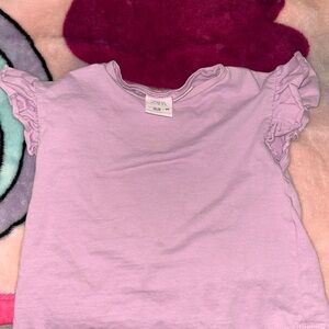 Zara Pink Short Sleeve Tee with Lace Trim